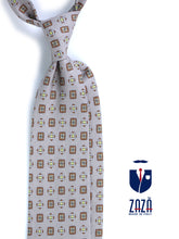 GIUSY unlined tailored beige tie in linen/silk